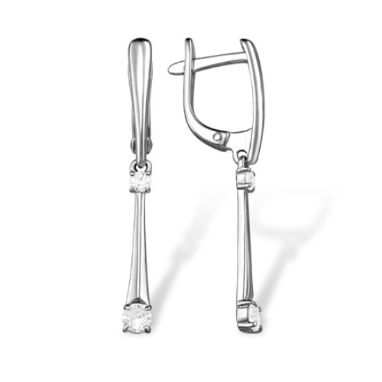 Изображение Серебряные серьги с фианитами