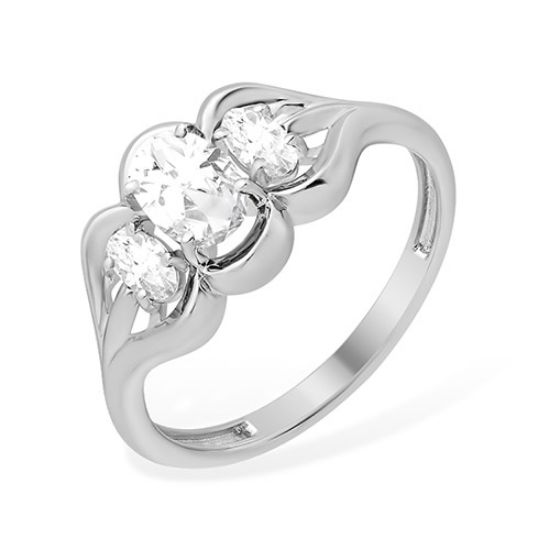 Изображение Серебряное кольцо с фианитами