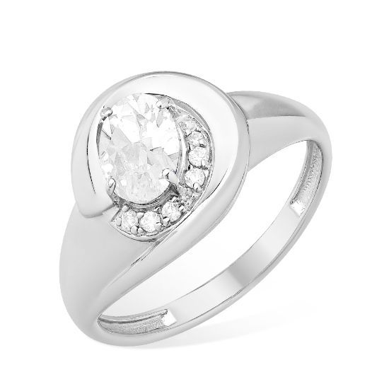 Изображение Серебряное кольцо с фианитами