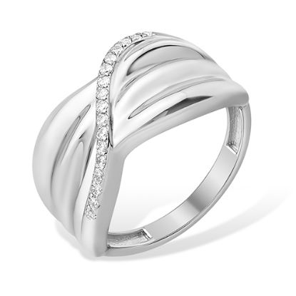 Изображение Серебряное кольцо с фианитами