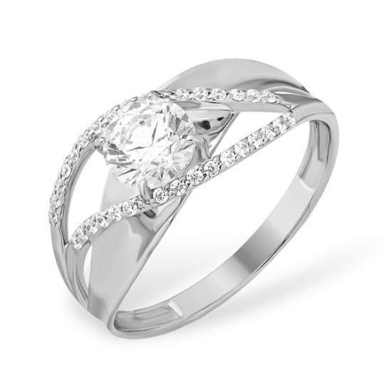 Изображение Серебряное кольцо с фианитами