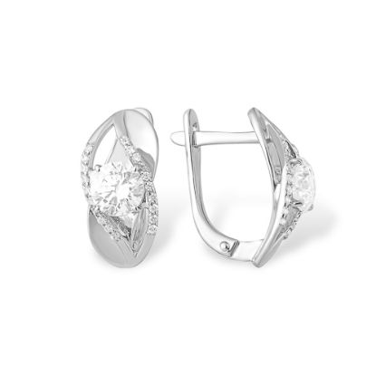 Изображение Серебряные серьги с фианитами