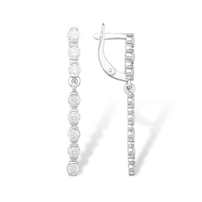 Изображение Серебряные серьги с фианитами