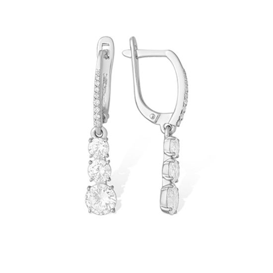 Изображение Серебряные серьги с фианитами