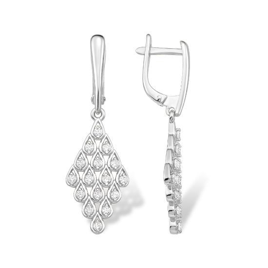 Изображение Серебряные серьги с фианитами