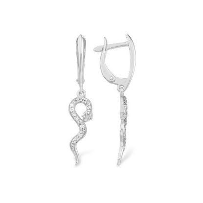Изображение Серебряные серьги "Змейка"