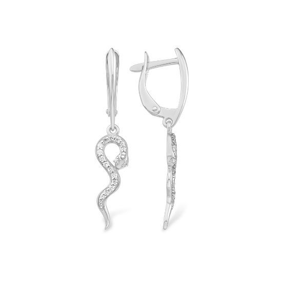Изображение Серебряные серьги "Змейка"