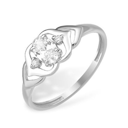 Изображение Серебряное кольцо с фианитами