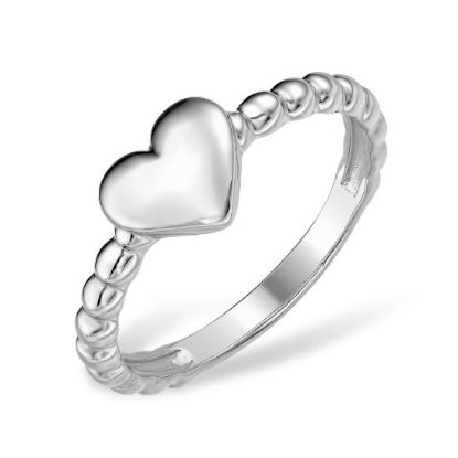 Изображение Серебряное кольцо "Сердечко"