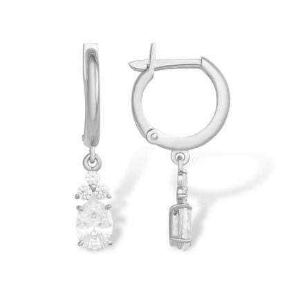 Изображение Серьги серебряные с фианитами