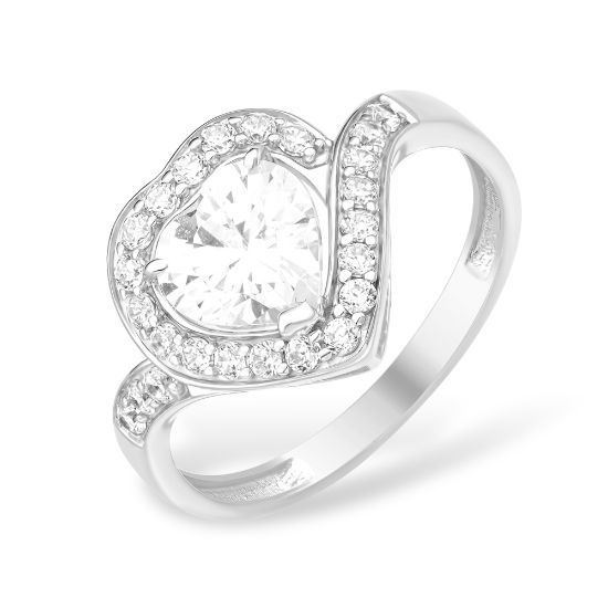 Изображение Серебряное кольцо с фианитами