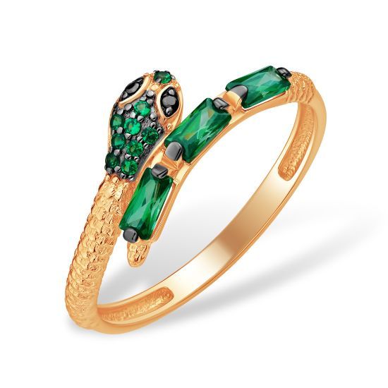 Изображение Серебряное кольцо "Змейка"