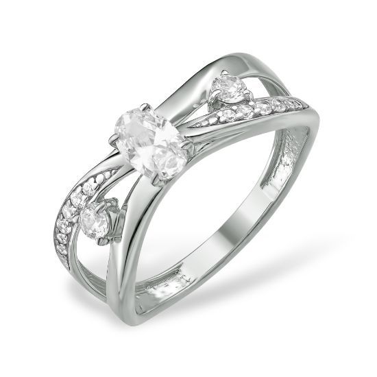 Изображение Серебряное кольцо с фианитами