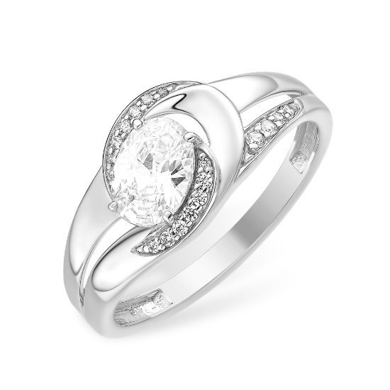 Изображение Серебряное кольцо с фианитами