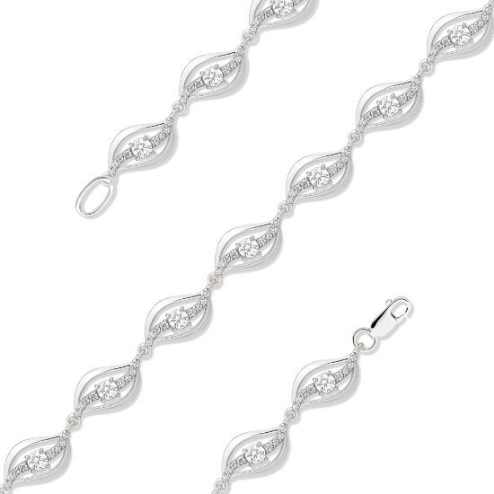 Изображение Серебряный браслет с фианитами