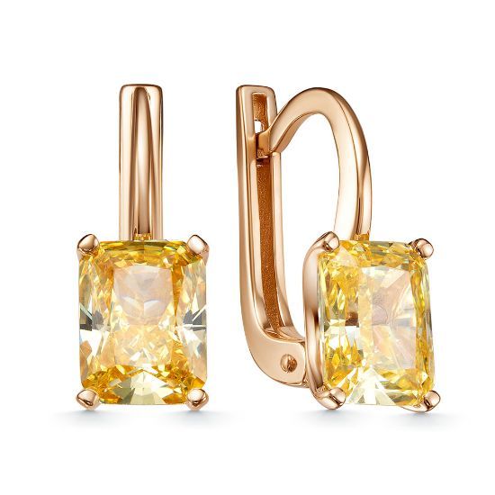 Изображение Золотые серьги с бриллианитом