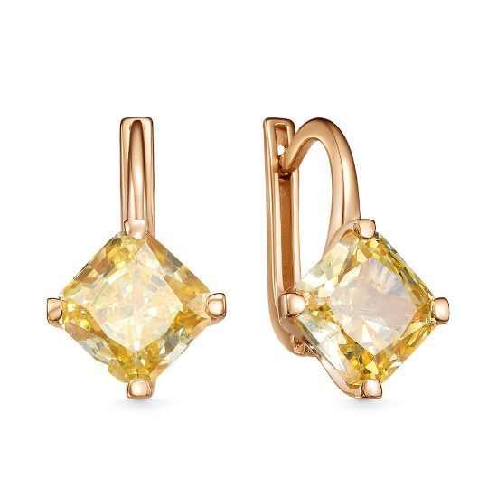 Изображение Золотые серьги с бриллианитами