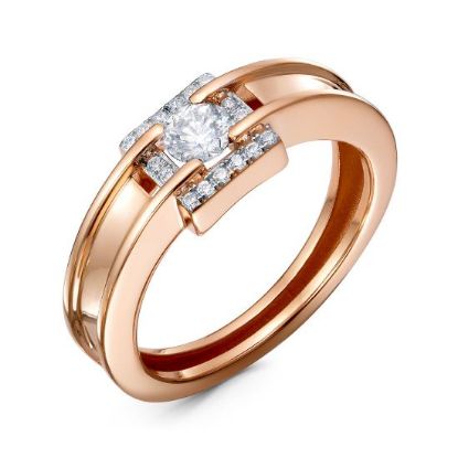 Изображение Золотое кольцо с бриллианитом