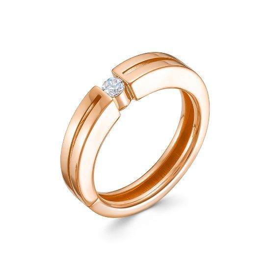 Изображение Золотое кольцо с бриллианитом