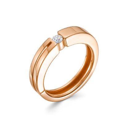 Изображение Золотое кольцо с бриллианитом