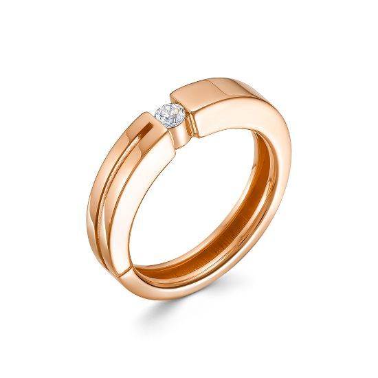 Изображение Золотое кольцо с бриллианитом