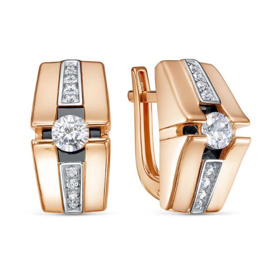 Изображение Золотые серьги с ониксом