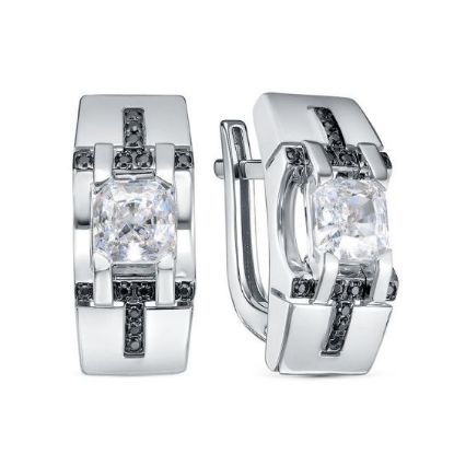 Изображение Золотые серьги с бриллианитом