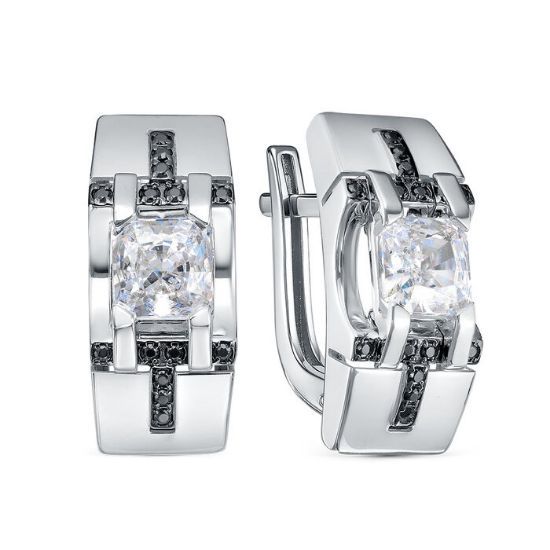 Изображение Золотые серьги с бриллианитом