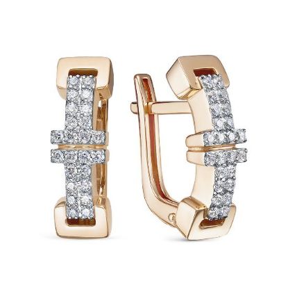 Изображение Золотые серьги с фианитами