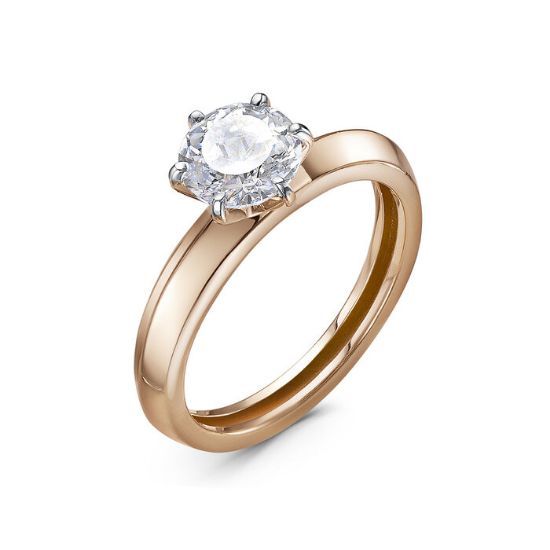 Изображение Золотое кольцо с бриллианитом