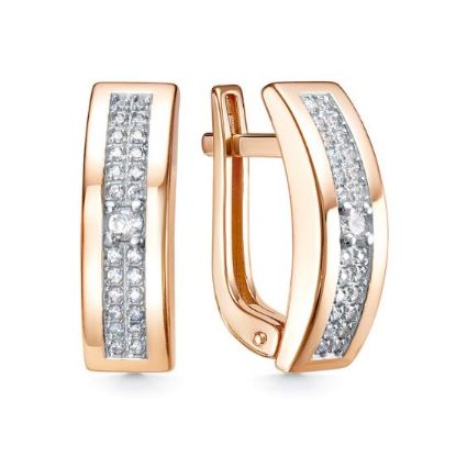 Изображение Золотые серьги с фианитами