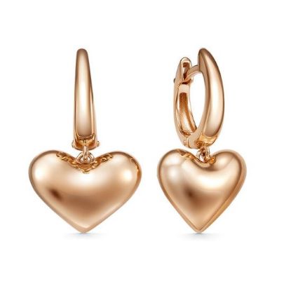 Изображение Золотые серьги "Сердечки"