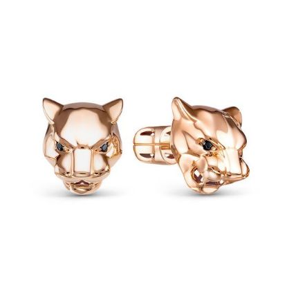 Изображение Золотые серьги-пусеты "Пантера"