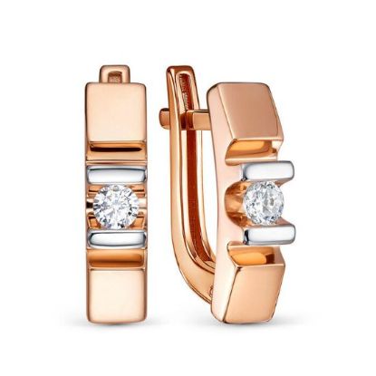 Изображение Золотые серьги с бриллианитом