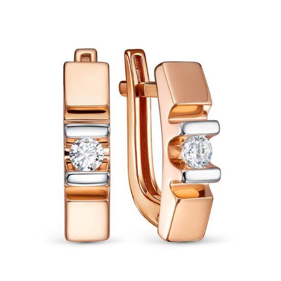 Изображение Золотые серьги с бриллианитом