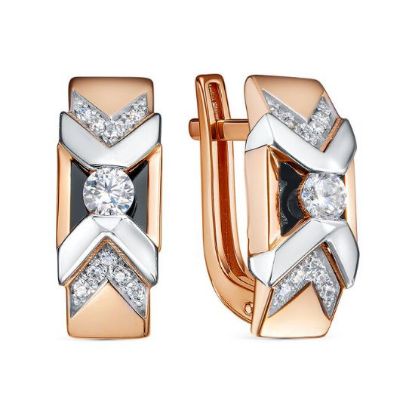 Изображение Золотые серьги с ониксом