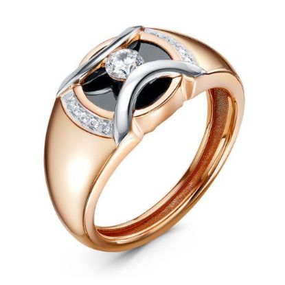 Изображение Золотое кольцо с бриллианитом