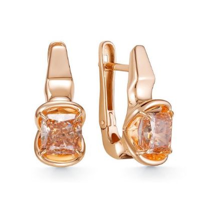 Изображение Золотые серьги с бриллианитом