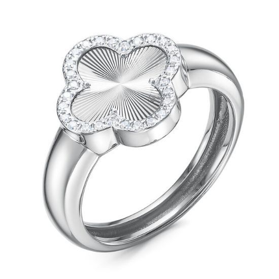 Изображение Серебряное кольцо "Клевер"