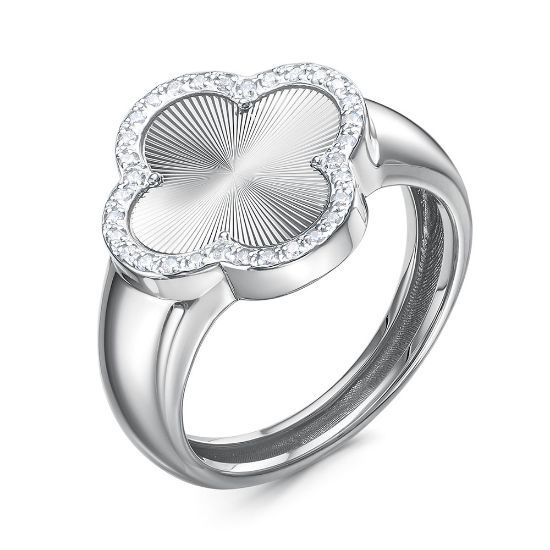 Изображение Серебряное кольцо "Клевер"