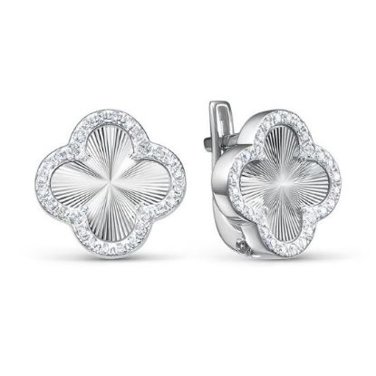 Изображение Серебряные серьги "Клевер"