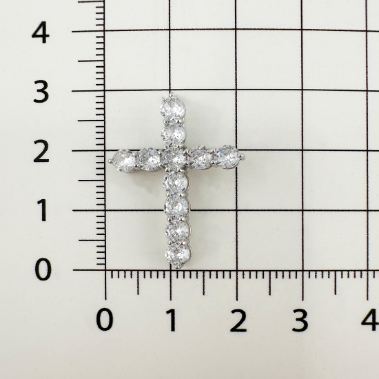 Изображение Серебряный крестик с фианитами