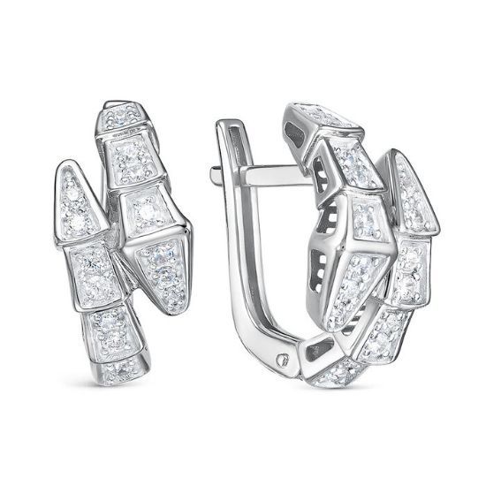 Изображение Серебряные серьги "Змейка"