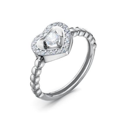 Изображение Серебряное кольцо "Сердечко"