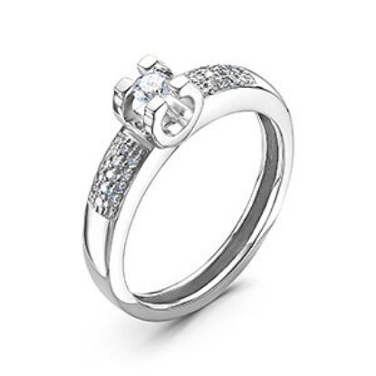 Изображение Серебряное кольцо с фианитами