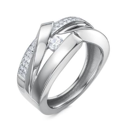 Изображение Серебряное кольцо с фианитами