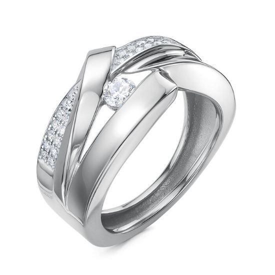 Изображение Серебряное кольцо с фианитами