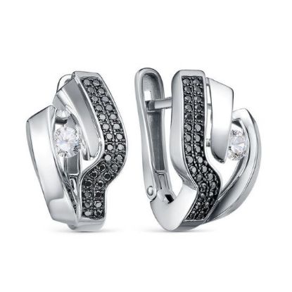 Изображение Серебряные серьги с фианитами