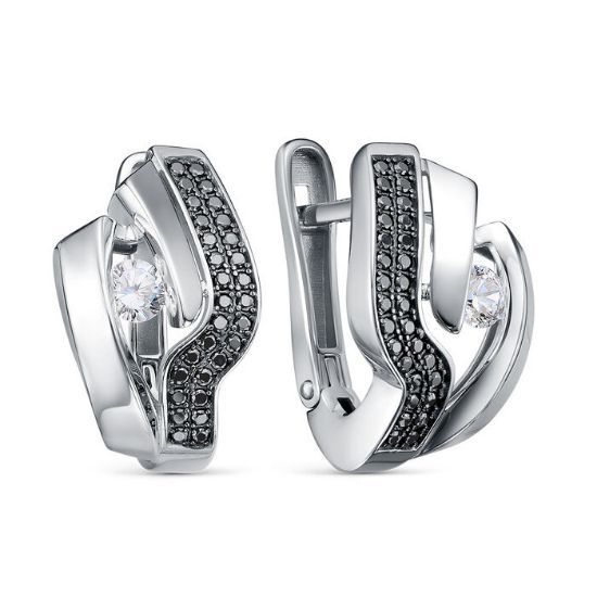 Изображение Серебряные серьги с фианитами