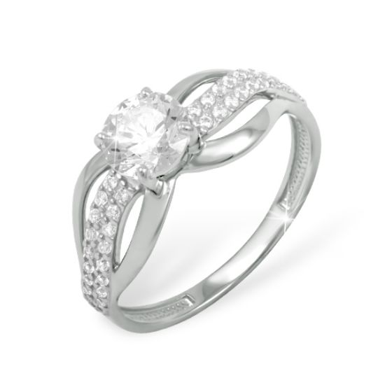 Изображение Серебряное кольцо с фианитами